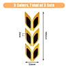 SUPERFINDINGS 3 Sets 3 Colors Leaf Shape Resin Car Door Protector Anti-collision Strip Sticker STIC-FH0001-15A-2