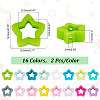   32Pcs 16 Colors Star Food Grade Eco-Friendly Silicone Beads SIL-PH0001-22-2