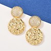 Brass Micro Pave Clear Cubic Zirconia Dangle Stud Earrings EJEW-L275-15G-02-1