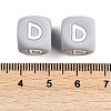 20Pcs Grey Cube Letter Silicone Beads 12x12x12mm Square Dice Alphabet Beads with 2mm Hole Spacer Loose Letter Beads for Bracelet Necklace Jewelry Making JX436D-3