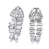 Brass Micro Pave Clear Cubic Zirconia Pendants ZIRC-S069-003P-2