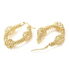 Rack Plating Brass Wire Wrap Twist Oval Hoop Earrings EJEW-M225-08G-2