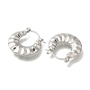 304 Stainless Steel Croissant Hoop Earrings for Women EJEW-S227-66P-2