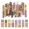 16Pcs 8 Colors Transparent Resin & Walnut Wood Big Pendants RESI-TA0002-53-2