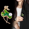 Alloy Lime Enamel Safety Pin Brooch PW-WGA511E-01-4