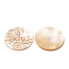 Natural Yellow Shell Carved Cabochons SHEL-G024-01B-2