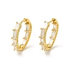 Cubic Zirconia Rectangle Hoop Earrings EJEW-E270-09G-01-1