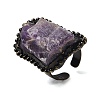 Natural Amethyst Irregular Nugget Open Cuff Rings G-A278-03AB-01-4