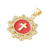 Religion Cross Brass Micro Pave Clear Cubic Zirconia Pendants CU-CBA83A6-03D-G03-2