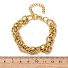 Hammered 304 Stainless Steel Oval Link Chain Bracelets for Women BJEW-F536-03G-3