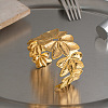 304 Stainless Steel Vintage Flower Wide Open Cuff Bangles for Women DF2042-2