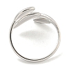 Non-Tarnish Leaf 304 Stainless Steel Open Cuff Finger Rings for Women RJEW-P114-09P-3