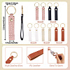 10Pcs 5 Colors PU Leather Keychain KEYC-TA0001-33-3