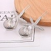 Shell & Starfish Alloy Hair Barrettes AJEW-A056-03C-P-1