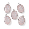 Natural Rose Quartz Oval Pendants G-C102-07P-02-1