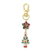 Christmas Theme Alloy Enamel with Rhinestone Pendant Decoration KEYC-JKC00977-03-1