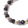 5Pcs Halloween Themed Glass Round Beads Stretch Bracelet Sets BJEW-JB12115-5