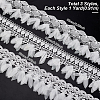3 Yards 3 Styles Polyester Embroidery Flower Lace Trim OCOR-GA0002-05-2