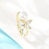 Brass Micro Pave Cubic Zirconia Finger Rings for Women RJEW-D340-02G-04-1