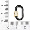 Oval Brass Micro Pave Clear Cubic Zirconia Screw Carabiner Clasps KK-B167-01A-04G-3