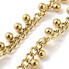 304 Stainless Steel Round Ball Charms Link Chain Necklaces NJEW-G119-01G-2