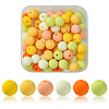 70Pcs Rubberized Style Acrylic Beads MACR-FS0001-71D-1