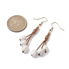 Natural Pearl Dangle Earrings with Waxed Polyester Cords EJEW-TA00310-3