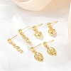 Heart & Leaf & Candy Brass Dangle Stud Earrings EJEW-Z115-03G-1