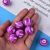 Opaque Striped Acrylic Beads MACR-S373-27B-02-6