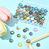 60Pcs Printed Glass Half Round Cabochons GGLA-FS0001-14-7