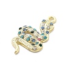 Snake Shape Alloy Rhinestone Pendants PALLOY-Q030-01E-2