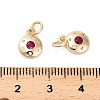 Brass Micro Pave Cubic Zirconia Pendants KK-B133-05G-04-3