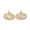 Brass Micro Pave Clear Cubic Zirconia Pendants KK-B083-20G-04-1