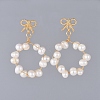 Bowknot Stud Earrings EJEW-JE03750-02-1