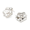 Brass Plastic Pearl Stud Earring Findings KK-G547-06P-2