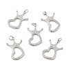 Brass Micro Pave Clear Cubic Zirconia Pendants KK-E068-VB183-3