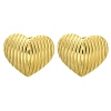 Ion Plating(IP) 304 Stainless Steel Heart Stud Earrings EJEW-I316-07G-1