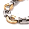 PVD Vacuum Plating 201 Stainless Steel Link Chain Bracelet STAS-E160-05GP-2