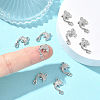 SHEGRACE Brass Micro Pave Clear Cubic Zirconia Dolphin Links Connector Charms XGRQ3K419-568P-5