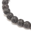 Natural Lava Rock Stretch Bracelet with Alloy Turtle Beaded BJEW-JB08309-02-5