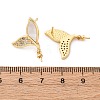 Brass Micro Pave Cubic Zirconia Shell Stud Earrings Findings KK-D363-05G-3