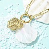 Summer Beach 304 Stainless Steel Pendant Paperclip Chain Necklaces STAS-Z105-07G-03-3