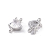 Brass Pave Glass Connector Charms KK-K351-35P-2