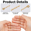 8Pcs 4 Styles Stainless Steel Textured Cable Chain Chain Extender FIND-HS00006-4