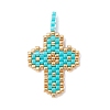 2Pcs 2 Styles Glass Seed Beaded Pendants PALLOY-MZ00883-01-3