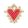Handmade MIYUKI Glass Seed Beaded Heart Pendants PALLOY-MZ01067-01-1