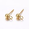 304 Stainless Steel Ball Stud Earring Findings STAS-E436-17B-G-1