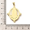 Religion Themed Rack Plating Brass Micro Pave Cubic Zirconia Pendants KK-L226-007G-13-3