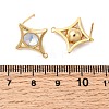 Star Brass Glass Stud Earring Findings KK-P340-10G-01-2