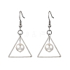 Triangle Shell Pearl Dangle Earrings EJEW-JE06769-2